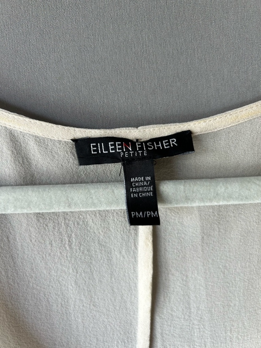 Eileen Fisher Cream Asymmetrical Sleeveless Dress - Picture 2 of 6